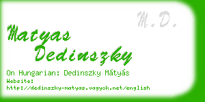 matyas dedinszky business card